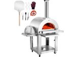 Vevor Forno Per Pizza Da Esterno A Doppio Combustibile, Forno Per Pizza Portatile Da 22 Pollici, Forno Per Pizza Da Esterno A Pellet E A Gas Con Pietra Per Pizza In Cordierite Addensata, Facile Da Spostare Con Rotelle