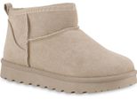 Van Hill Donna Stivali Invernali Foderati Caldi Stivaletti Scarpe Con Suola Battistrada 841491, Colore: Beige, Taglia: 37
