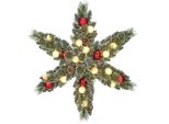 Black Box Trees Kaprun Ghirlanda Natalizia A Forma Di Stella Con Luci Led Bianco Caldo - Ø60 Cm - Verde Smerigliato, Rosso