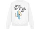 Beavis & Butthead - "Mi Stai Minacciando?"" Felpa Per Bambini/Donne Unisex TV12591 (M) (Weiß)"