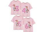 Paw Patrol - Maglietta Per Bambina - Compleanno A Maniche Corte NS8590 (98) (Rosa)