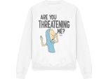 Beavis & Butthead - "Mi Stai Minacciando?"" Felpa Per Bambini/Donne Unisex TV12591 (Xl) (Weiß)"