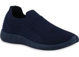 Van Hill Scarpe Sportive Da Donna Slip On Scarpe Sportive In Maglia Con Suola Profilata 841648, Colore: Blu Scuro, Taglia: 36