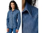 Wrangler Damen, Camicia Slim Waisted Blouse, S, Blau, Camicie, , Herren