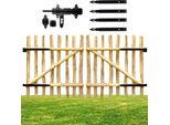 Floranica Portail Double Battant En Bois De Noisetier 200 X 70 Cm Porte De Jardin Pour ClôTure Portillon Avec CharnièRes