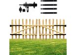 Floranica Portail Double Battant En Bois De Noisetier 200 X 50 Cm Porte De Jardin Pour ClôTure Portillon Avec CharnièRes