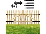 Floranica Portail Double Battant En Bois De Noisetier 200 X 60 Cm Porte De Jardin Pour ClôTure Portillon Avec CharnièRes