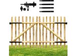 Floranica Portail Double Battant En Bois De Noisetier 200 X 70 Cm Porte De Jardin Pour ClôTure Portillon Avec CharnièRes