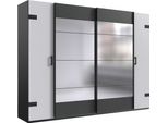 Armadio A Battente/Scorrevole Stockholm Armadio 270X65X210Cm Bianco Grafite (18769)