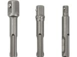 Set Di Adattatori Sds-Plus Per Bussole - 3 Pezzi. Acciaio Al Cromo Vanadio, Compatibile Con Bussole Da 1/2", 3/8"" E 1/4"", Lavorazione Precisa."