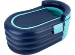Vasca Da Bagno Gonfiabile, Design Pieghevole, Pompa Elettrica Inclusa, Blu