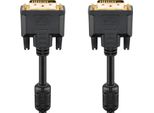Goobay 93112 Cavo DVI-D Full Hd Dual Link, Placcato Oro, 5 M, Nero - Connettore DVI-D Dual Link (24+1 Pin) > Connettore DVI-D Dual Link (24+1 Pin)