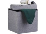 Relaxdays 10019047_709 Relaxdays Hocker Mit Stauraum Grau