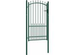 Cancello Di Recinzione Con Punte In Acciaio 100X175 Cm Verde