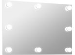 Specchio Da Parete Senza Cornice Con Illuminazione Led Vetro Rettangolare