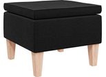 Sgabello Con Gambe In Legno Tessuto Nero