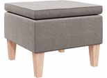 Vidaxl Sgabello Con Gambe In Legno In Tessuto Taupe