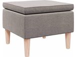 Vidaxl Sgabello Con Gambe In Legno In Tessuto Taupe