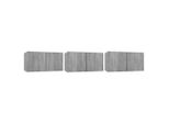 Vidaxl Mobili Tv A Parete 3 Pz. Grigio Sonoma 60X30X30 Cm Materiale A Base Di Legno