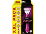 Wilkinson Sword Quattro For Women Smooth Glide Manico Del Rasoio + 8 Ricariche Di Lama Set Da 9 Pezzi