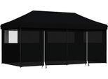 Vidaxl Tenda Pop-Up Pieghevole Per Feste Con 4 Pannelli Laterali Nero