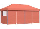 Vidaxl Tenda Da Festa Pieghevole Pop-Up Con 4 Pannelli Laterali Rosso Terracotta