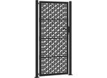 Vidaxl Cancello Da Giardino Nero 100X200 Cm In Acciaio Con Design A Croce