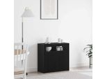 Vidaxl Credenza Nera 80 X 35 X 75 Cm Materiale A Base Di Legno