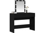 Syfax™ Tavolo Da Trucco Con Cassetto Rovere Nero 100 X 40 X 130 Cm