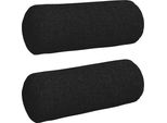 Vidaxl Cuscino Bolster 2 Pezzi Nero Ø 15 X 40 Cm Tessuto