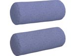 Vidaxl Cuscino Bolster 2 Pezzi Blu Jeans Ø 15 X 40 Cm Tessuto