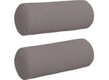 Vidaxl Cuscino Bolster 2 Pezzi Taupe Ø 15 X 40 Cm Tessuto
