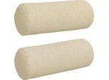 Vidaxl Cuscino Bolster 2 Pezzi Crema Ø 15 X 40 Cm Tessuto