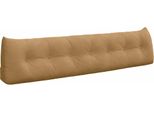 Vidaxl Cuscino Per Lo Schienale Marrone 200 X 24 X 50 Cm In Velluto