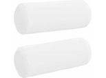 Vidaxl Cuscino Bolster 2 Pezzi Bianco Ø 15 X 40 Cm Tessuto
