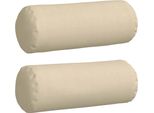 Vidaxl Cuscino Bolster 2 Pezzi Crema Ø 25 X 70 Cm Tessuto