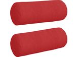 Vidaxl Cuscino Bolster 2 Pezzi Rosso Ø 15 X 40 Cm Tessuto