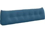 Vidaxl Cuscino Per Lo Schienale Blu 180 X 24 X 50 Cm In Velluto