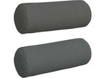 Vidaxl Cuscino Bolster 2 Pezzi Grigio Scuro Ø 25 X 70 Cm Tessuto