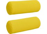 Vidaxl Cuscino Bolster 2 Pezzi Giallo Chiaro Ø 25 X 70 Cm Tessuto