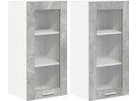 Syfax™ Armadio Pensile Con Porta 2 Pcs Grigio Cemento 40 X 31 X 80 Cm