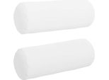 Vidaxl Cuscino Bolster 2 Pezzi Bianco Ø 25 X 70 Cm Tessuto