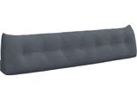 Vidaxl Cuscino Per Lo Schienale Grigio Scuro 200 X 24 X 50 Cm In Velluto