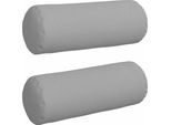 Vidaxl Cuscino Bolster 2 Pezzi Grigio Nuvola Ø 25 X 70 Cm Tessuto