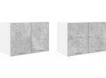 Syfax™ Armadio Pensile 2 Pcs Grigio Cemento E Bianco 60 X 31 X 40 Cm