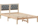 Vidaxl Struttura Letto Grigio Chiaro 120 X 190 Cm In Legno Di Pino Massiccio