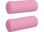 Vidaxl Cuscino Bolster 2 Pezzi Rosa Ø 25 X 70 Cm Tessuto