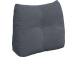 Vidaxl Cuscino Per Lo Schienale Grigio Scuro 60 X 24 X 50 Cm In Velluto