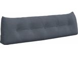 Vidaxl Cuscino Per Lo Schienale Grigio Scuro 160 X 24 X 50 Cm In Velluto