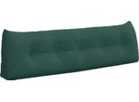Vidaxl Cuscino Per Lo Schienale Verde Scuro 160 X 24 X 50 Cm In Velluto